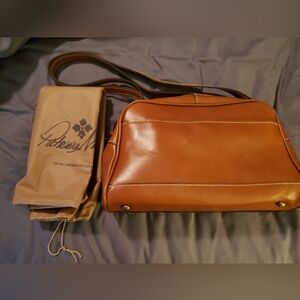 Patricia Nash Tan Full Grain Leather Double-Strap Tote